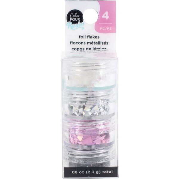American Crafts Color Pour Resin Mix-Ins-Foil Flakes - Holographic 4/Pkg