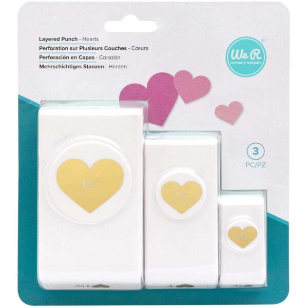 We R Memory Keepers Layering Punches 3/Pkg- Hearts