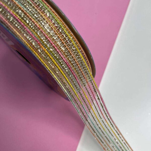 Ribbon Stripes Glitter 1"