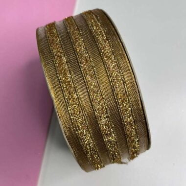 Ribbon Net/Glitter 2" - Rose Gold