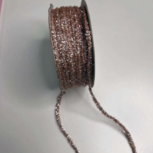 Rose Gold Tinsel Ribbon
