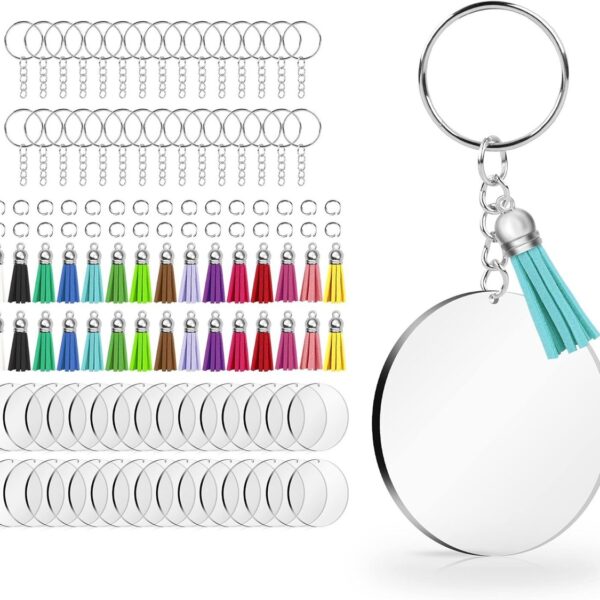 Round Acrylic Keychain Blanks( 5 pcs/set)