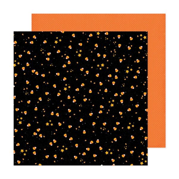 American Crafts Patterned Double-Sided Cardstock 12"X12"-Happy Halloween Candy Corn