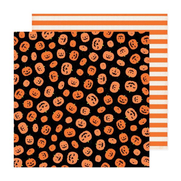 American Crafts Patterned Double-Sided Cardstock 12"X12"-Happy Halloween - Pumpkins