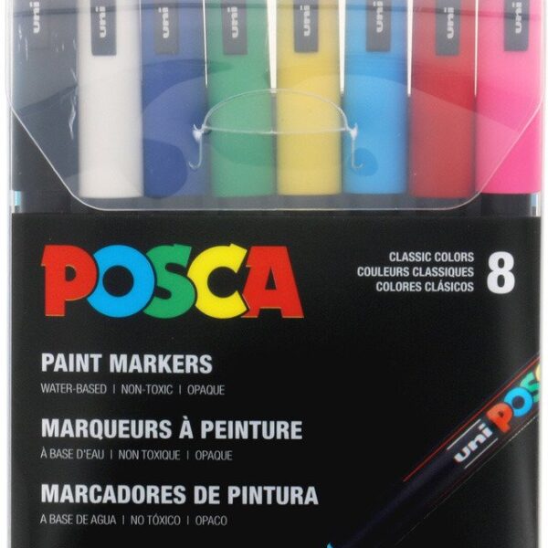 Posca Aacrylic Paint Marker-1MR Extra Fine 8pcs/set-Basic