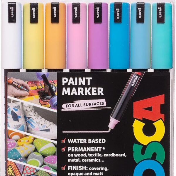 Posca Fine Tip Pen - Soft Colors 8pp 1MR