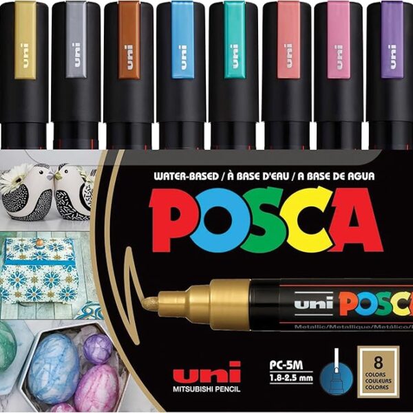Posca Metallic Acrylic Paint Markers-5M 8 colours