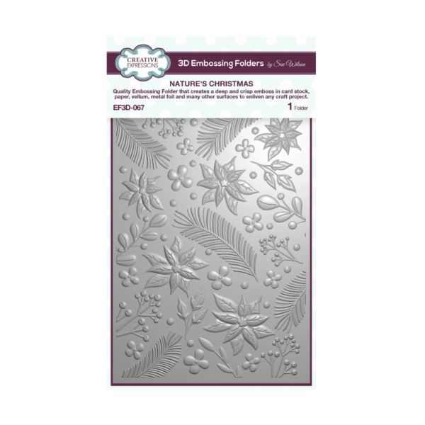Creative Expressions 3D Embossing Folder 5"X7" Nature's Christmas