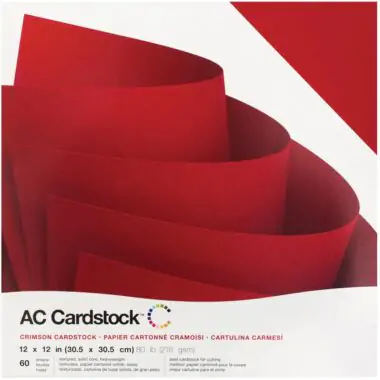 American Crafts Textured Cardstock Pack 12"X12" 60/Pkg-Crimson