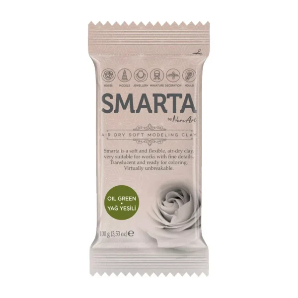 Smarta Air Dry Clay 100g- Oil Green