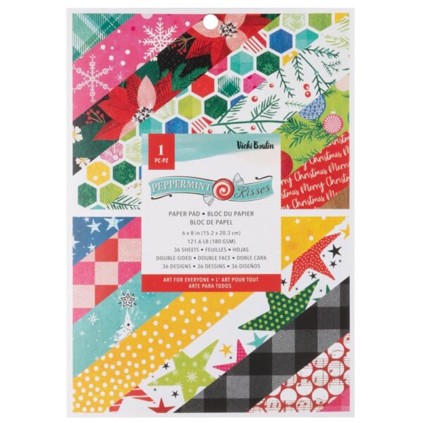 American Crafts Double-Sided Paper Pad 6"X8" 36/Pkg Peppermint Kisses