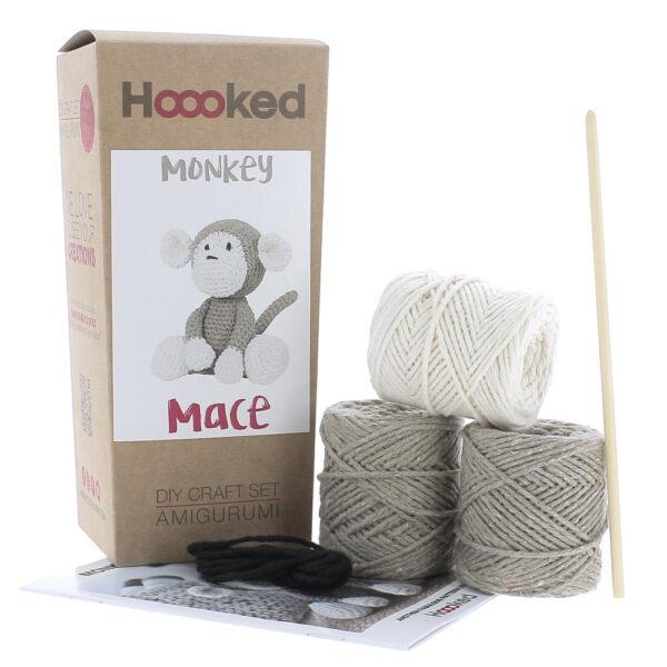 Hoooked Amigurumi DIY Kit-Monkey Mace - Taupe