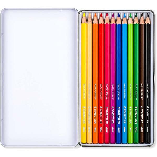 Staedtler Colour Pencils in Metal Box – 12 Colours