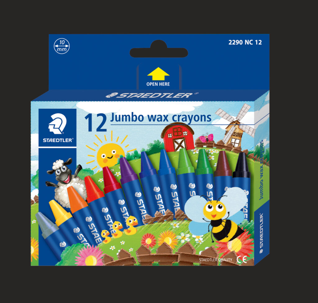 Staedtler Noris Club Jumbo Wax Crayons – 12 Colours