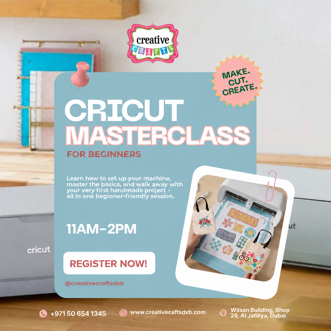 Cricut Beginners Masterclass — hands-on workshop, 11am–2pm