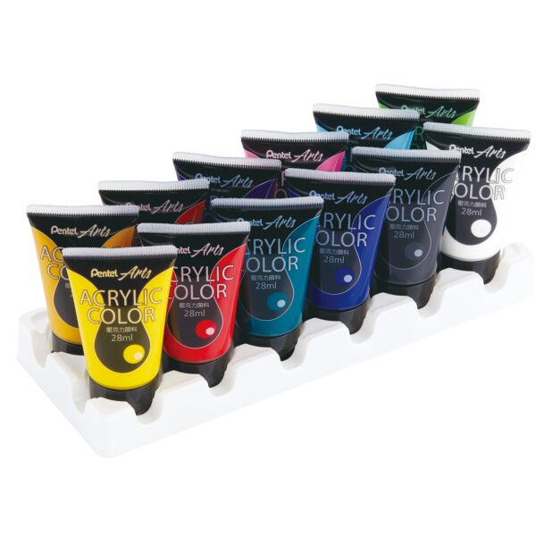 Pentel Acrylic Colour Set – 12 × 28 ml