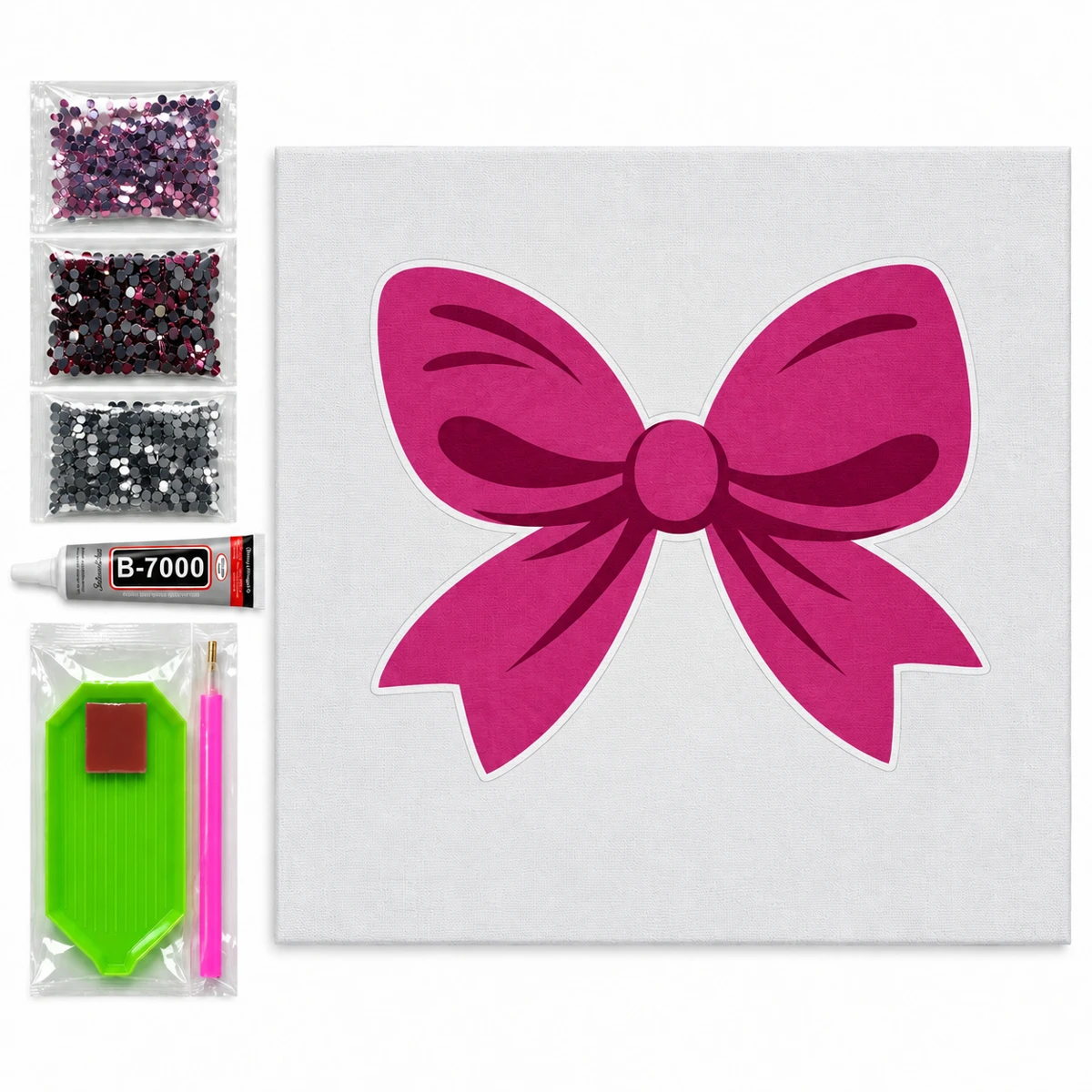 Bedazzle Kit 7 — a large pink ribbon bow