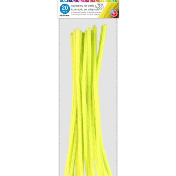 Chenille Stems 6mmx30cm 20PCS Fluorescent Yellow
