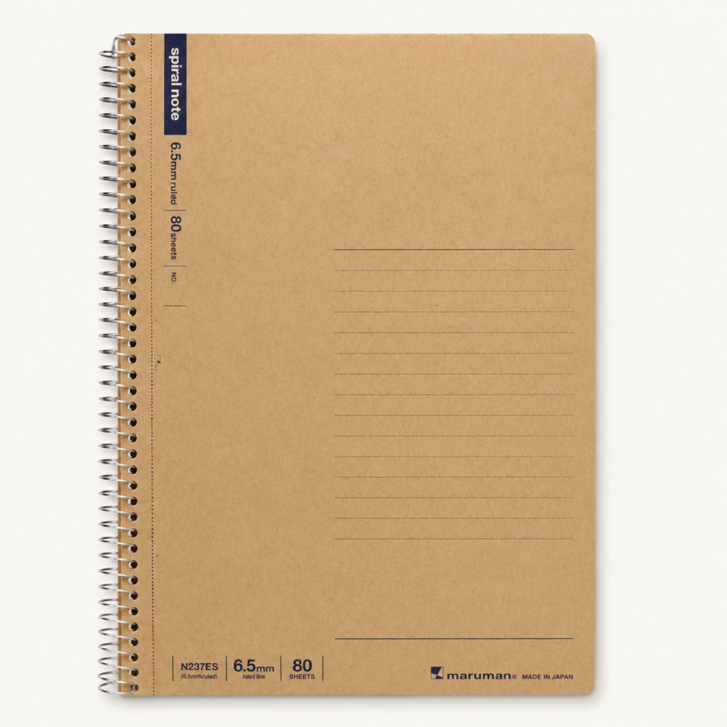 Maruman A5 Ruled Spiral Notebook – 80 Sheets