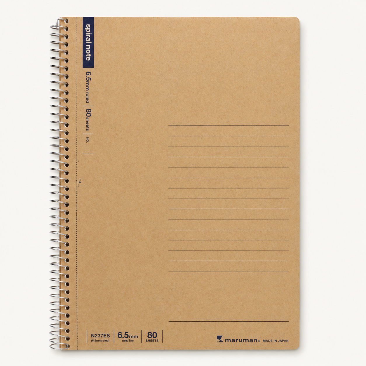 Maruman A5 Ruled Spiral Notebook – 80 Sheets