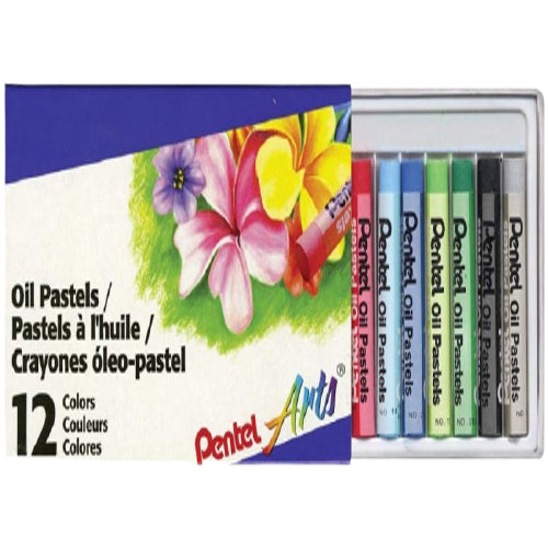 Pentel Oil Pastels – 12 Colours